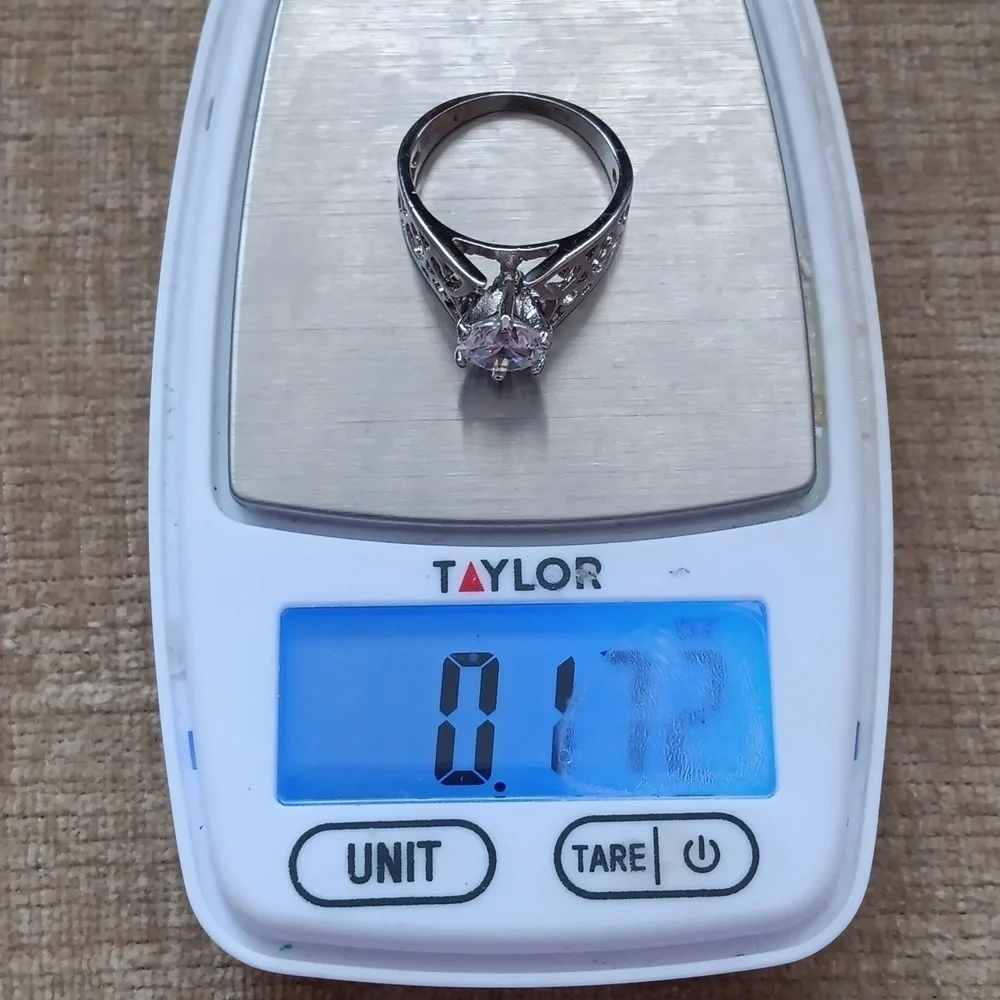 Silver Tone Cubic Zirconia Ring